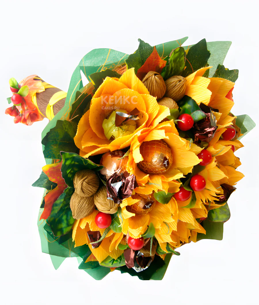 Букет с конфетами учителю Фото