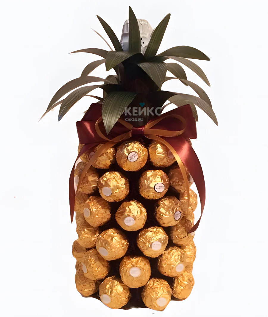 Букет с конфетами в форме ананаса 2 Фото