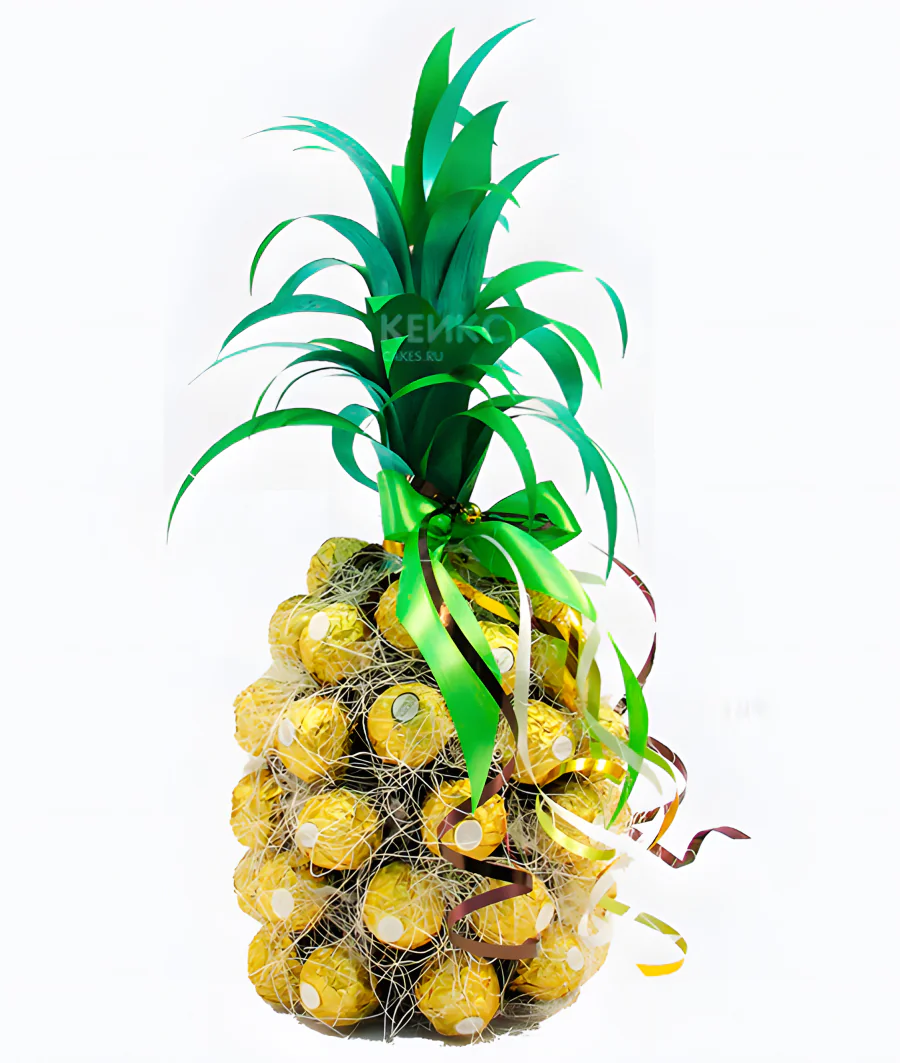 Букет с конфетами в форме ананаса 3 Фото