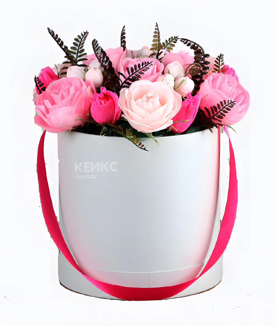 Букет с конфетами в коробке 4 Фото