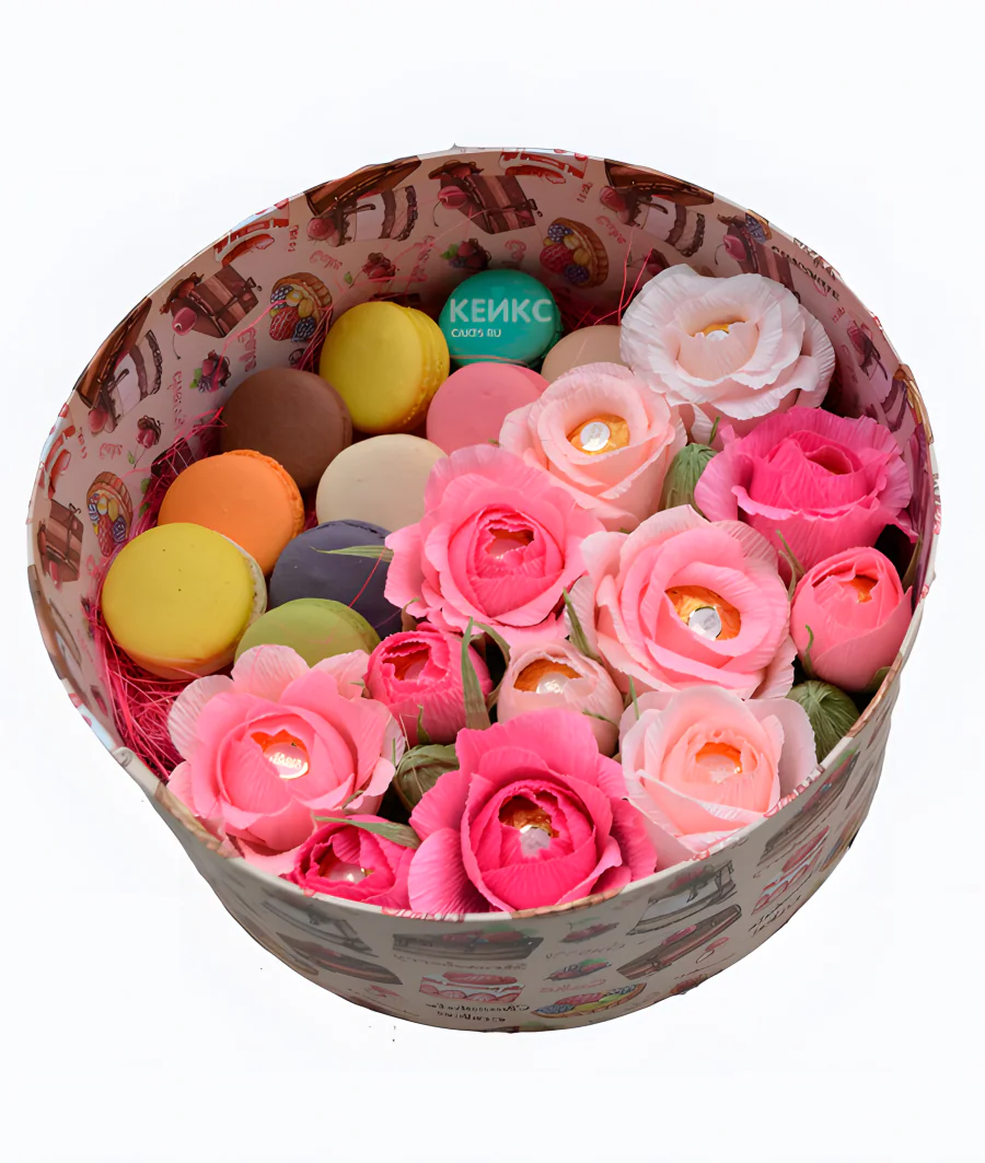 Букет с конфетами в коробке 7 Фото