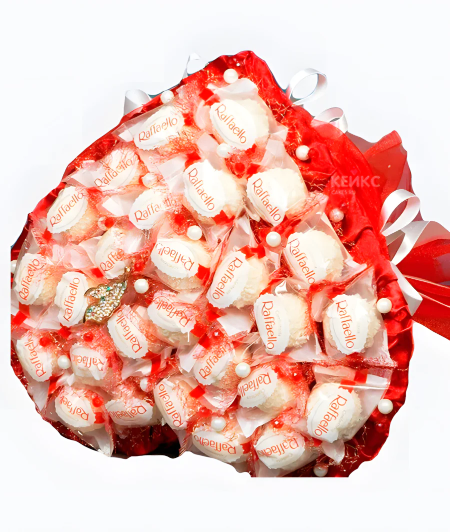 Букет с конфетами в виде сердца 2 Фото