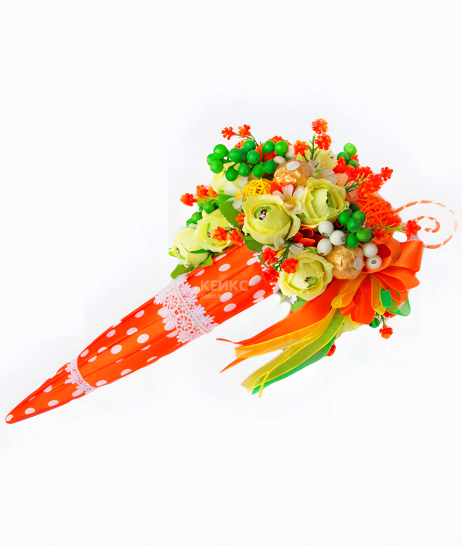 Букет с конфетами в виде зонтика 2 Фото