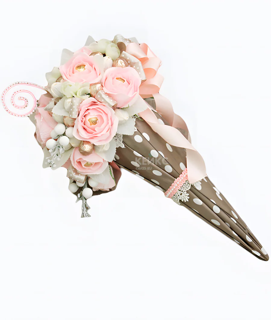 Букет с конфетами в виде зонтика 3 Фото