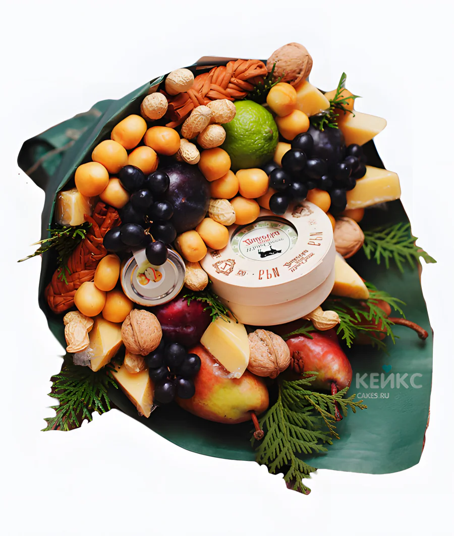 Букет с орехами и сыром 1 Фото