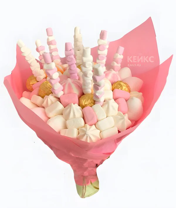 Букет с пирожными и безе 3 Фото