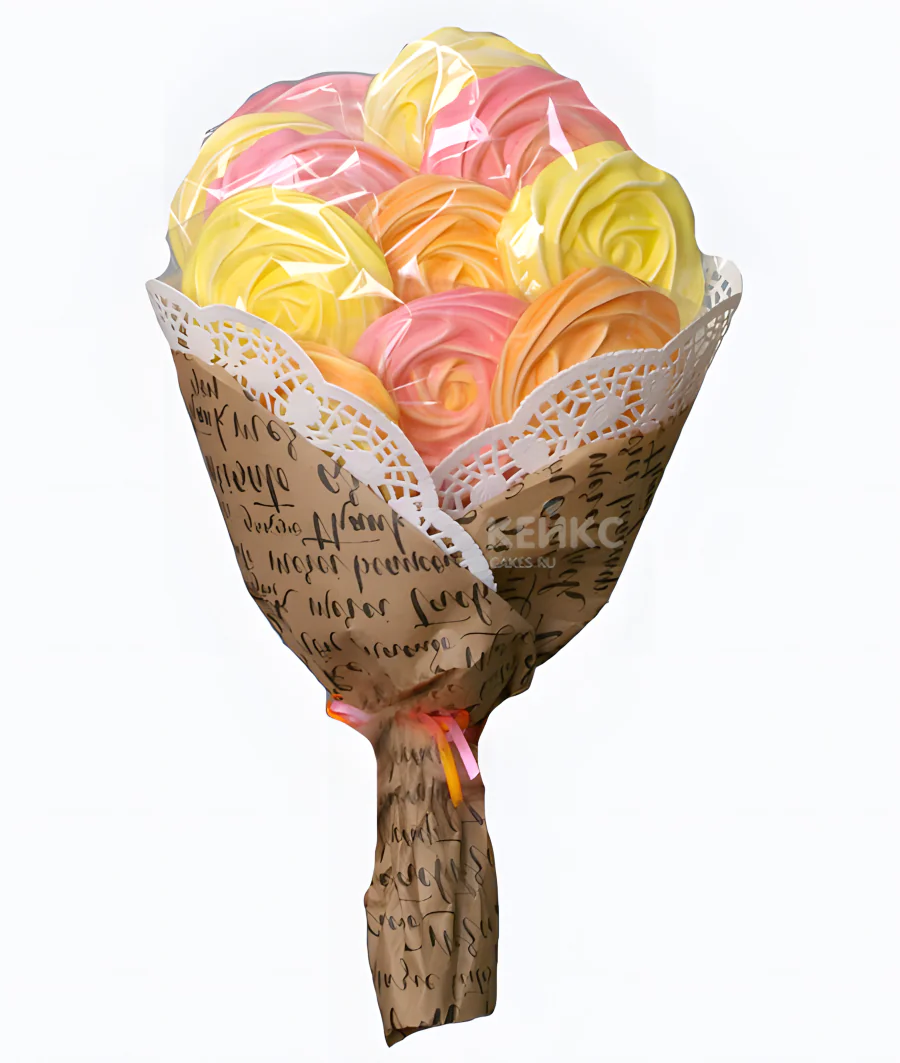 Букет с пирожными и безе 6 Фото