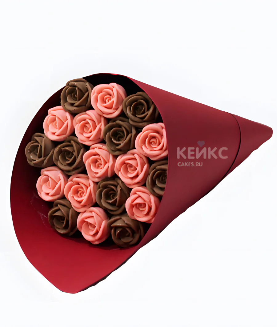 Букет с шоколадом и розами 3 Фото