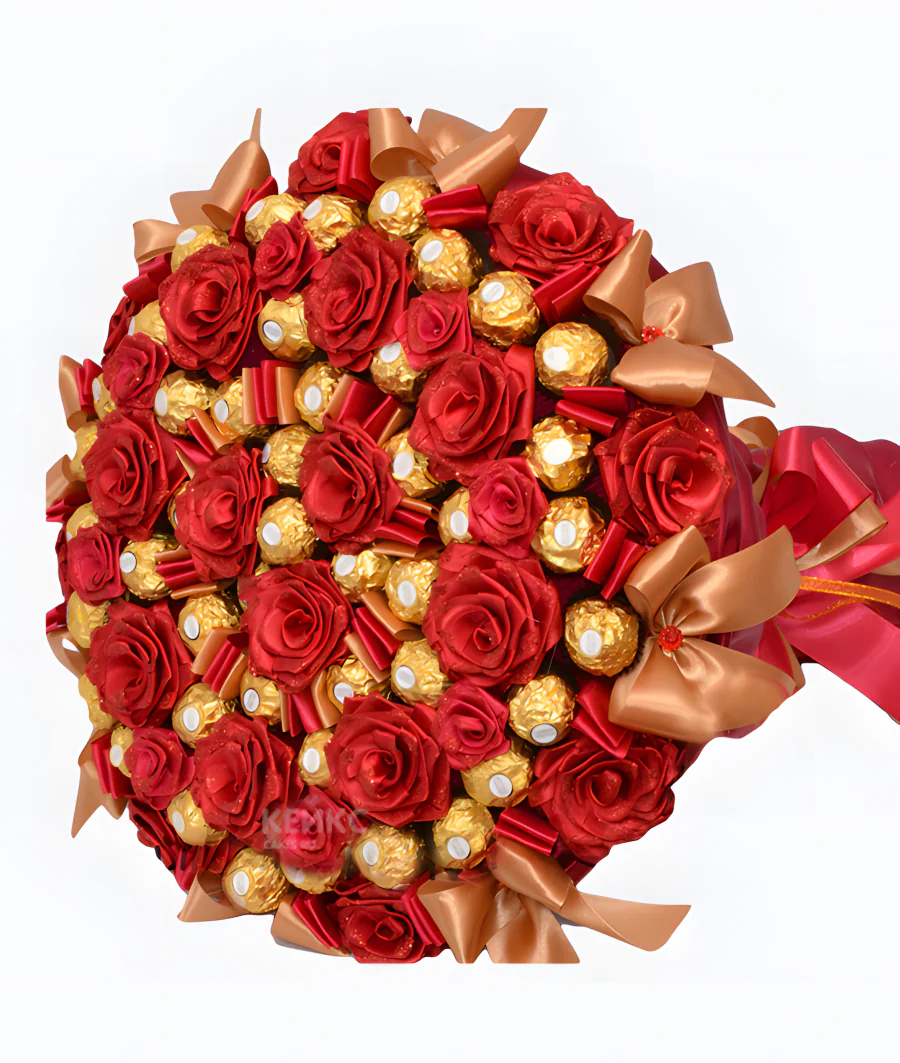 Букет с шоколадом и розами 5 Фото