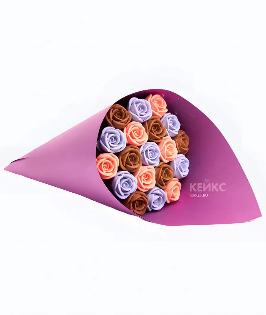 Букет с шоколадом и розами 7 Фото