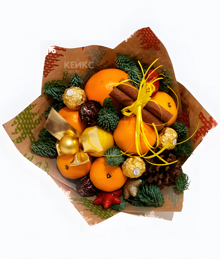 Букет зимний из конфет Фото