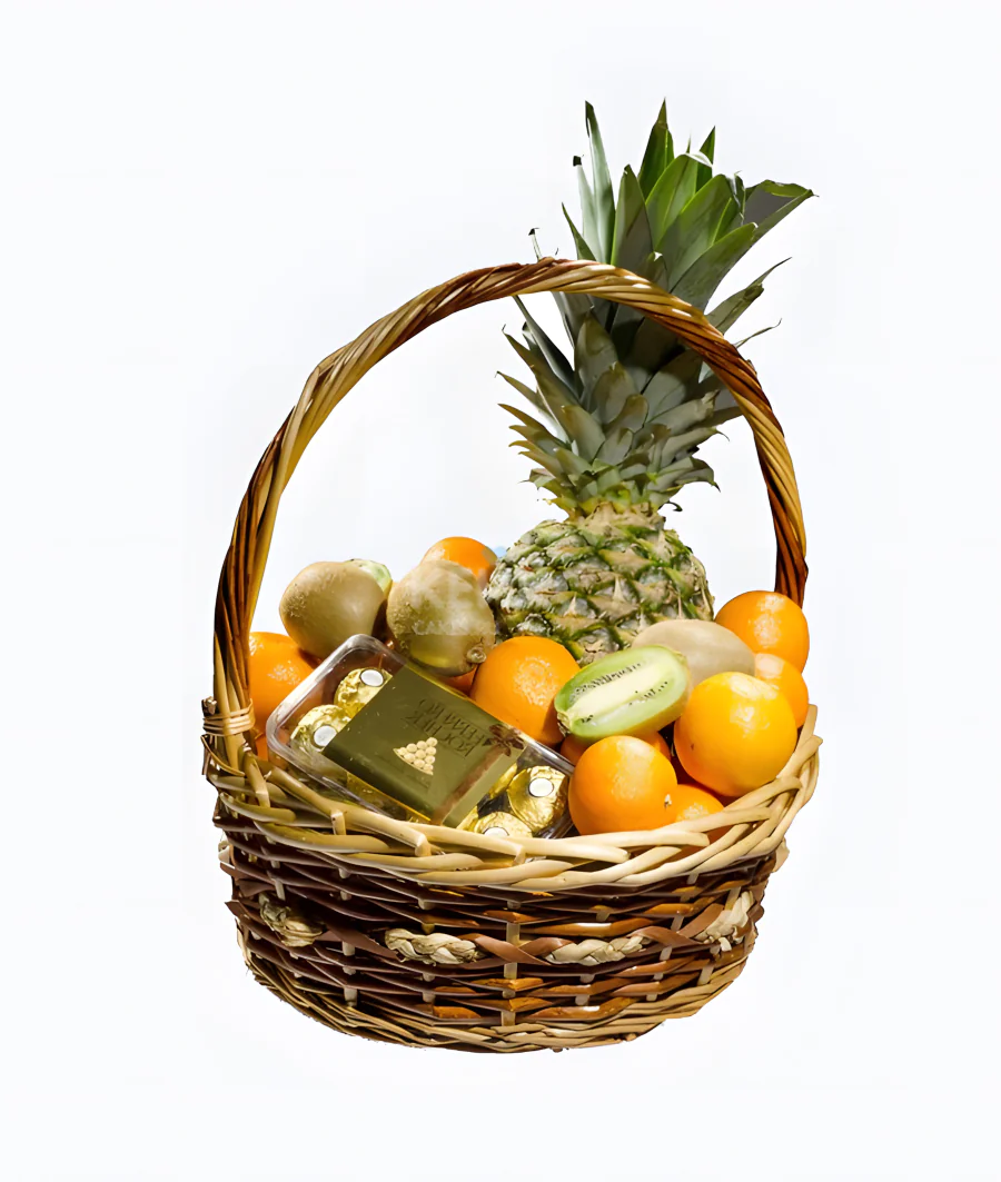 Корзина с ананасами и цитрусами 1 Фото