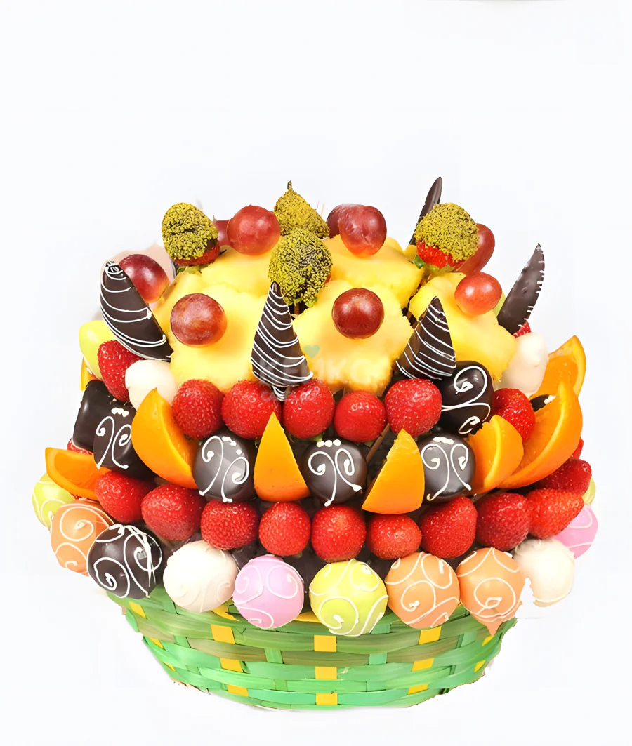 Корзина с фруктами в шоколаде 3 Фото
