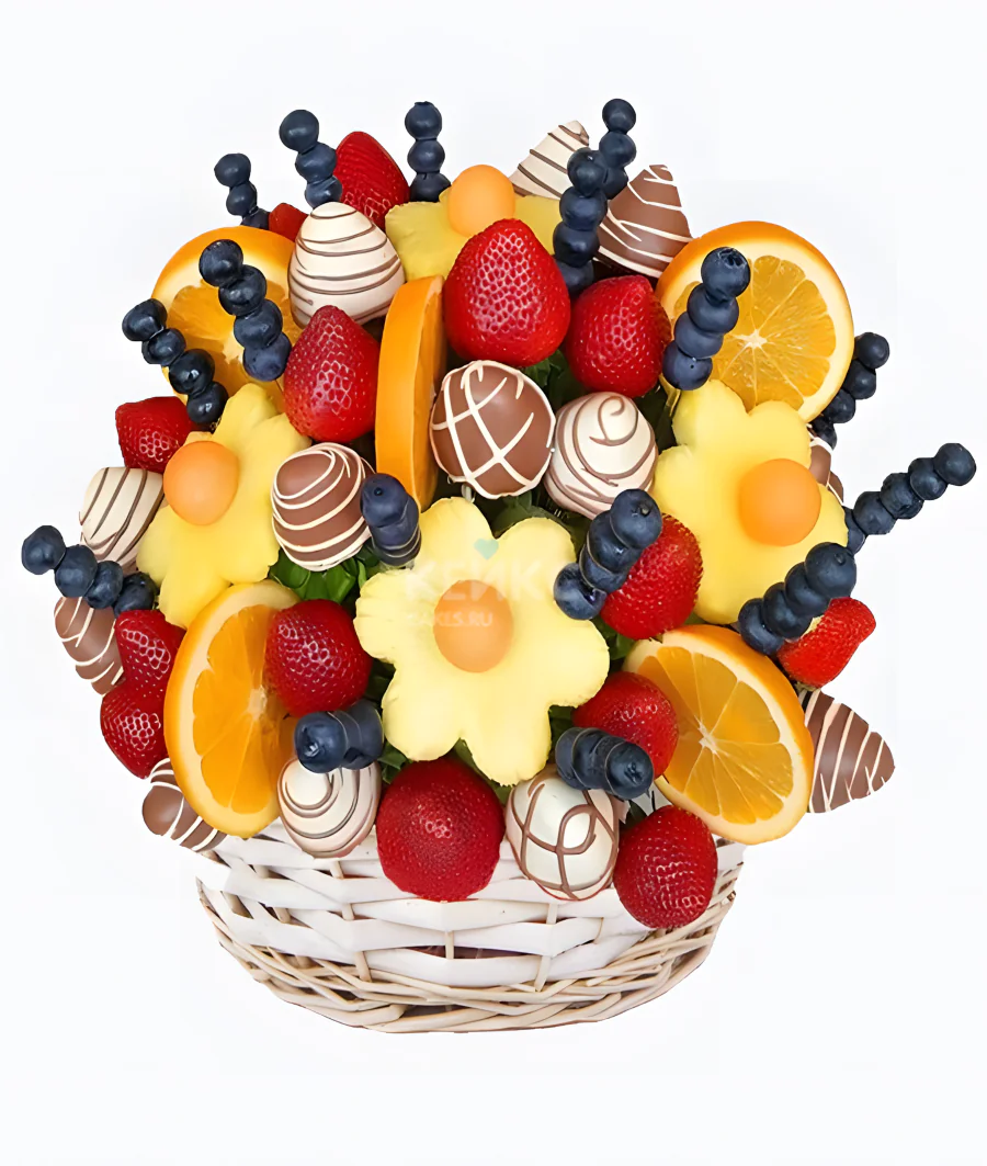 Корзина с фруктами в шоколаде 4 Фото