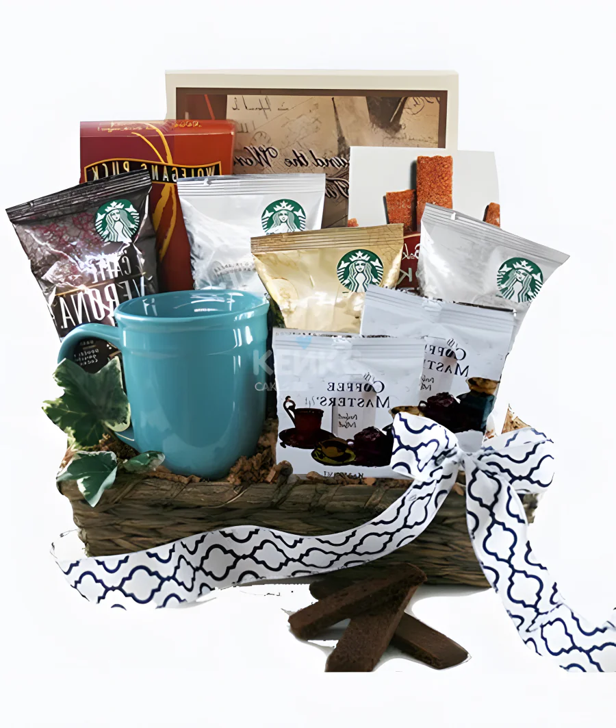 Корзина с кофе и чаем Фото