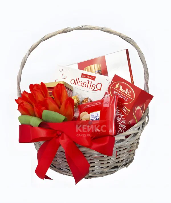 Корзина с конфетами рафаэлло 2 Корзина с конфетами рафаэлло 2 Фото