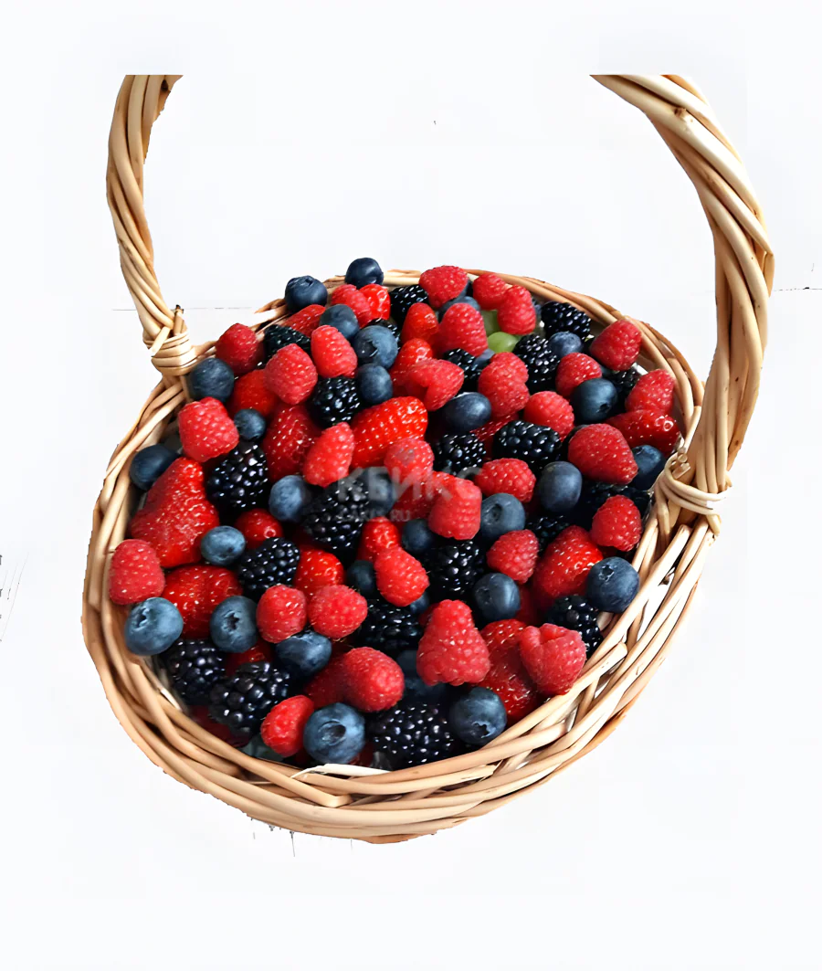 Корзина с малиной 1 Фото