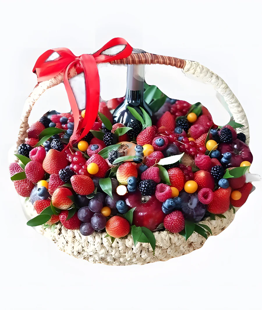 Корзина с малиной 2 Фото