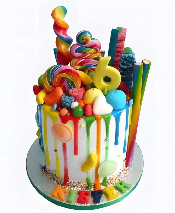 Торт Цветной водопад Фото