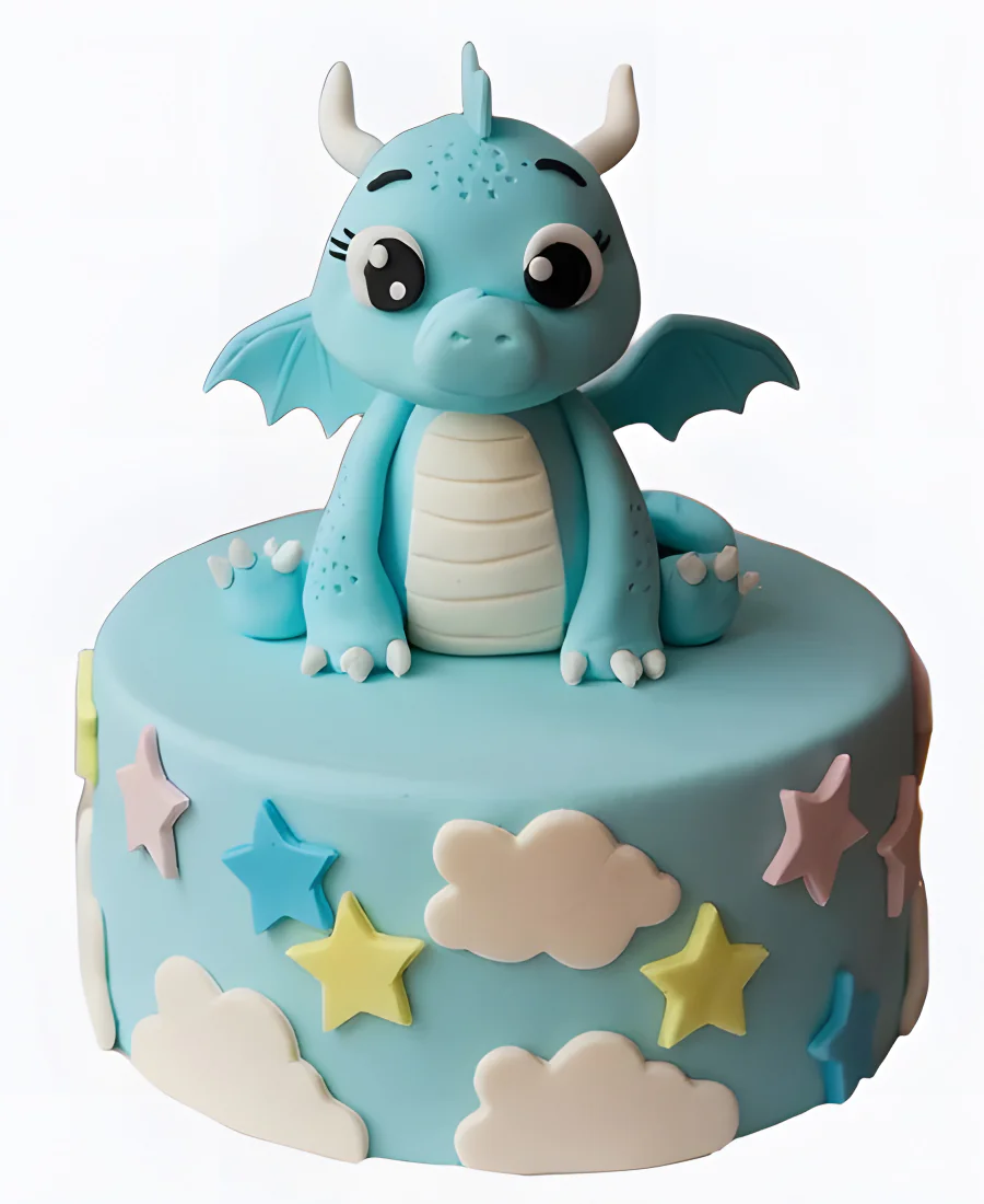 Торт Дракоша на облаках Фото