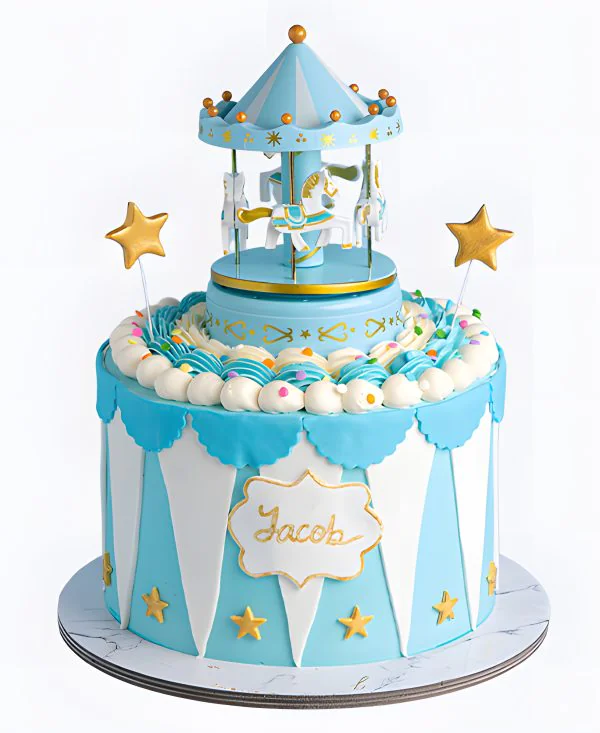 Торт Голубая карусель звёзд Торт Голубая карусель звёзд Фото