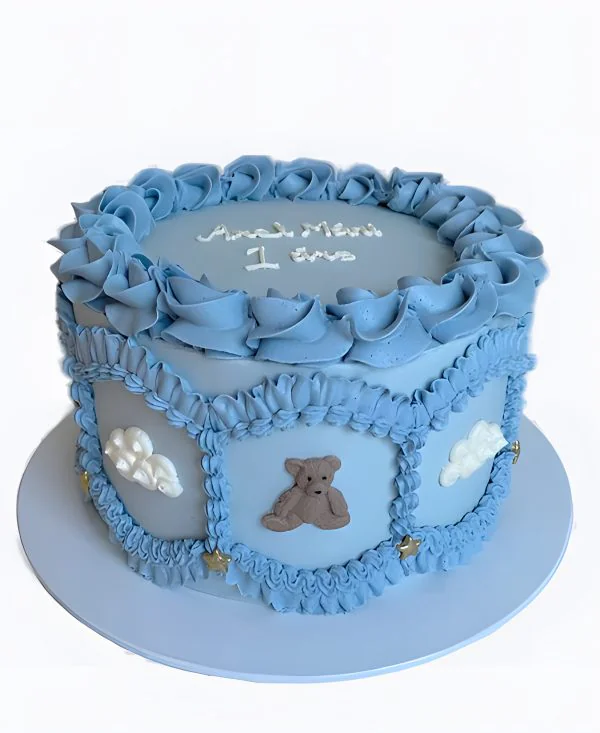 Торт Голубые рюшки Торт Голубые рюшки Фото