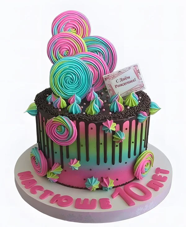 Торт Леденцовый градиент Фото