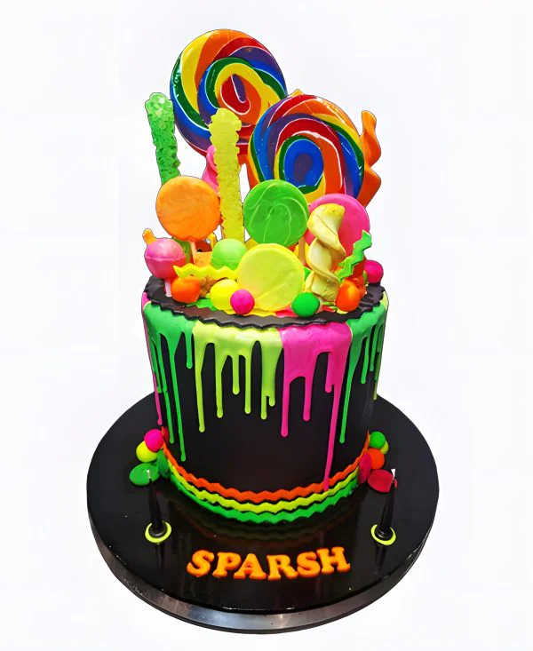 Торт Неоновый фонтан Фото
