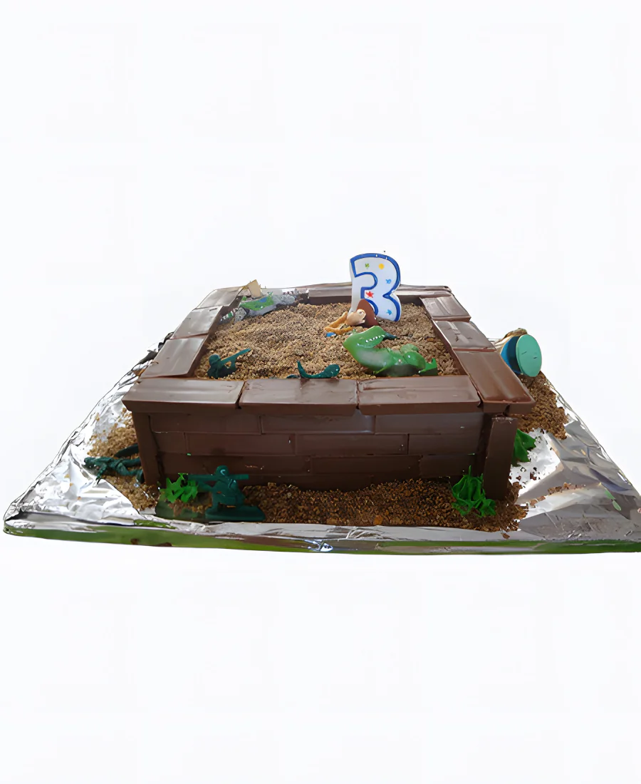 Торт Песочница с динозавром Фото