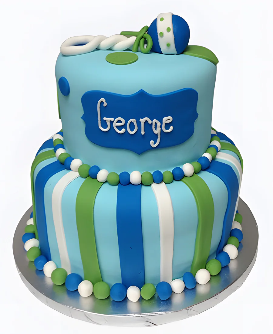 Торт Полоски и имя Фото