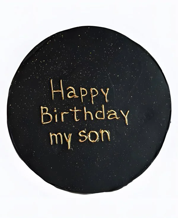 Чёрный торт для сына Фото