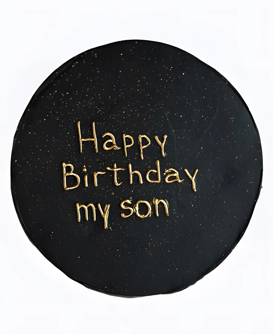 Чёрный торт для сына Фото