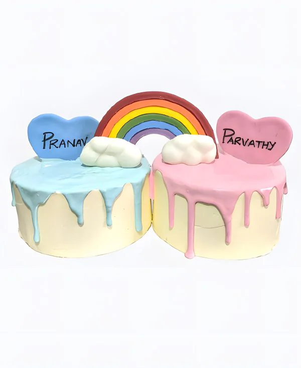 Два торта и одна радуга Фото