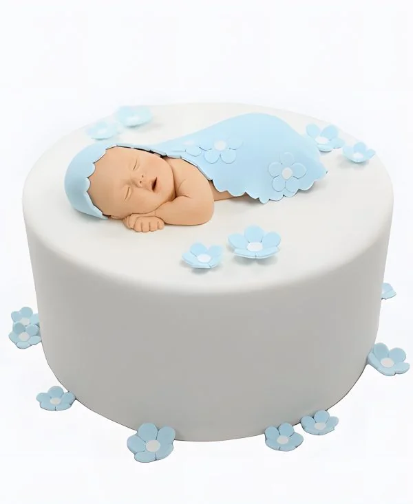 Торт Цветочки и кроха Фото