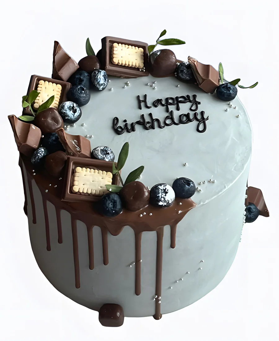 Торт для сына с шоколадом и ягодами Фото