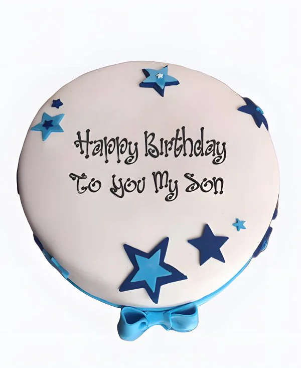 Торт Голубой бант и звёзды Фото