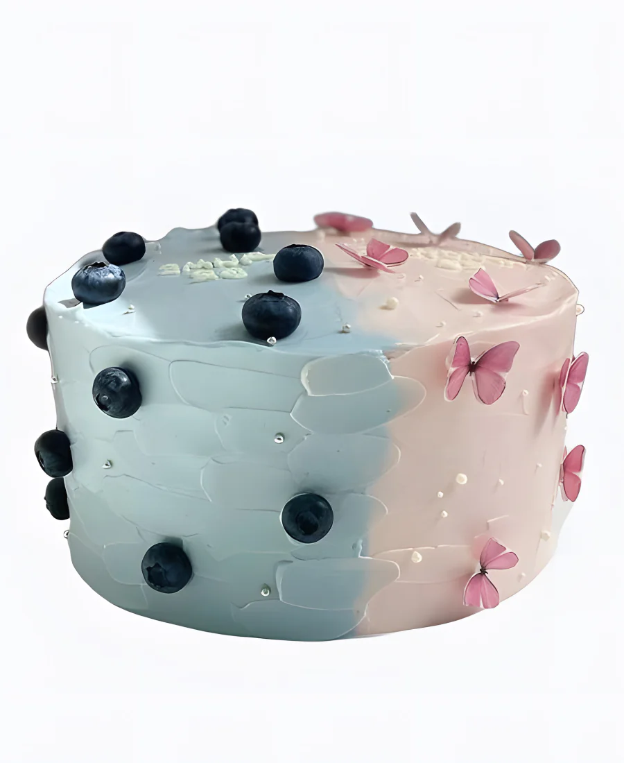 Торт Голубой лес и розовый сад Фото
