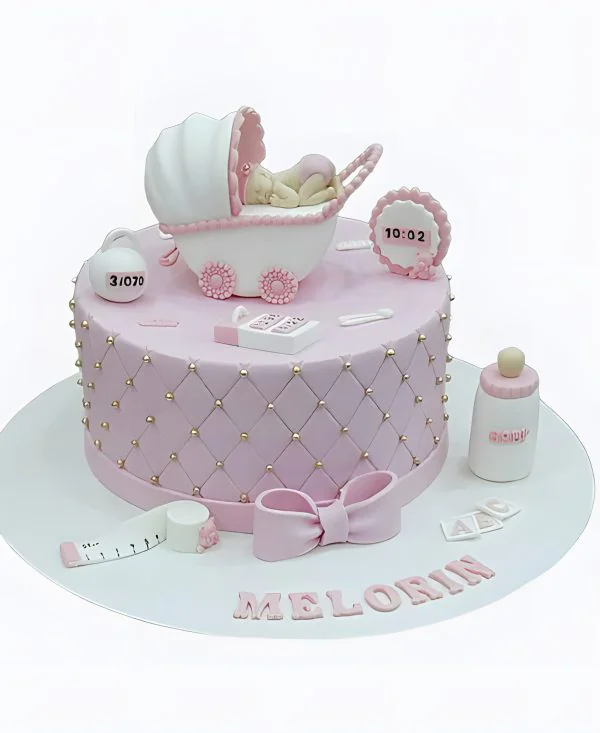 Торт Коляска и метрики Фото