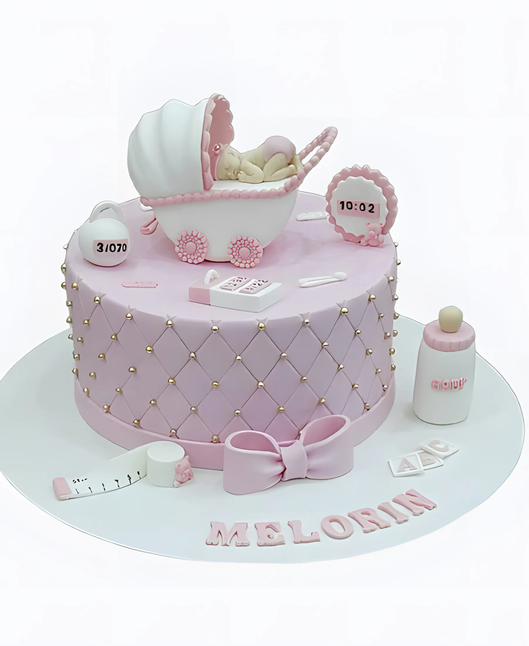 Торт Коляска и метрики Фото