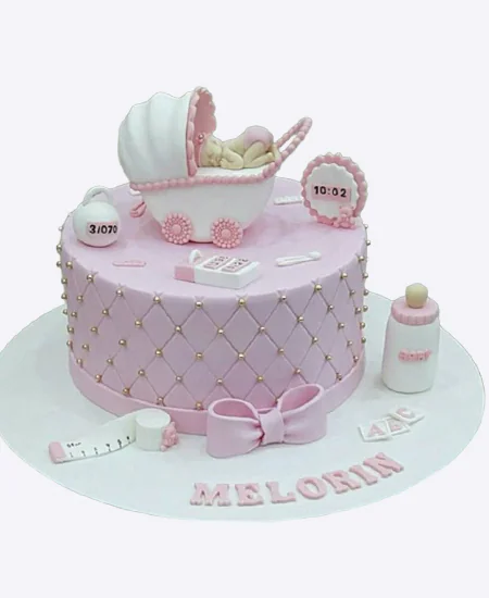 Торт Коляска и метрики Фото