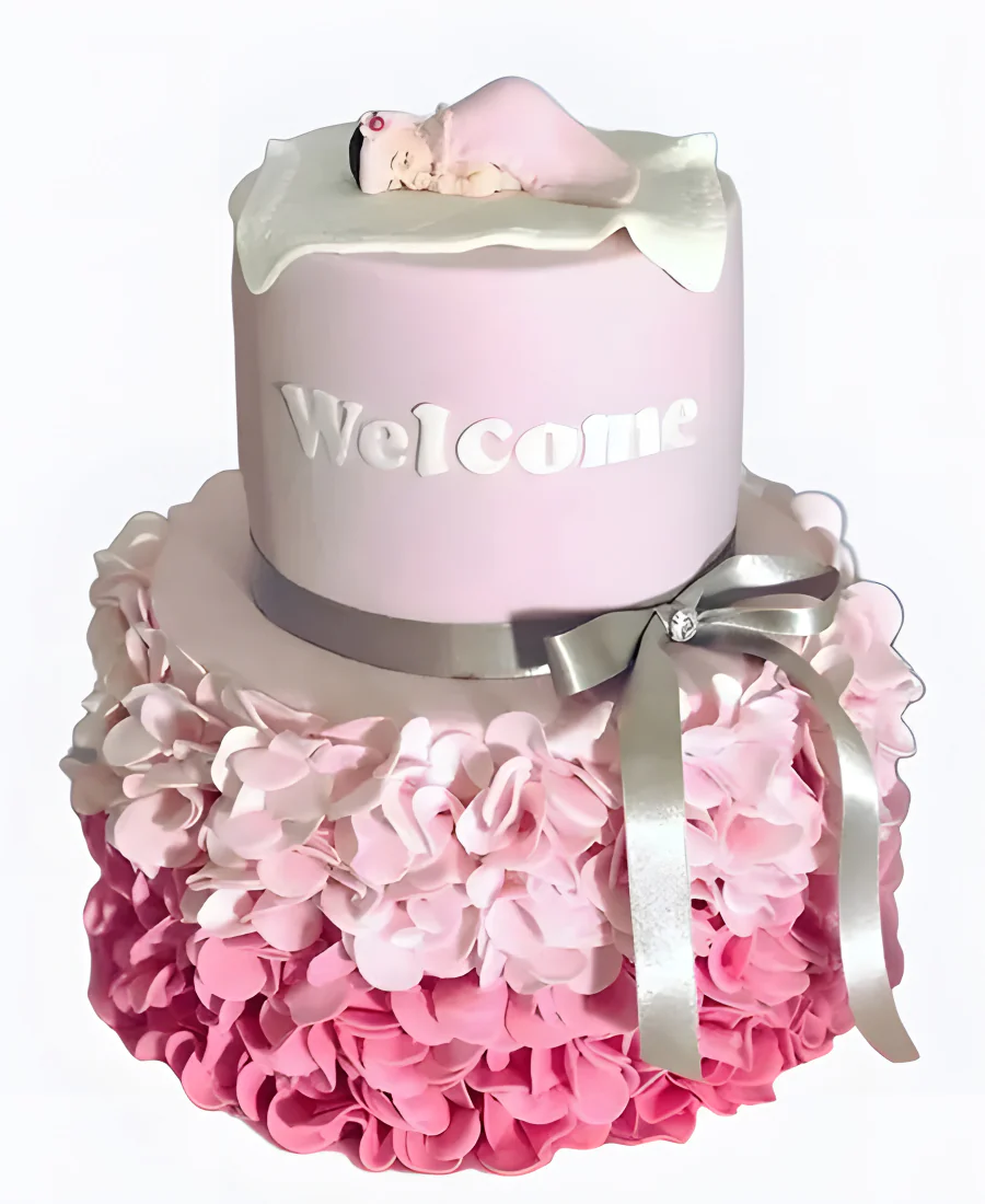 Торт Лепестки и бант Фото