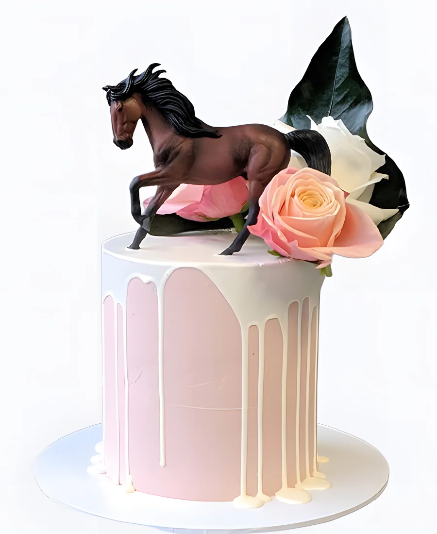 Торт Лошадь у роз Фото