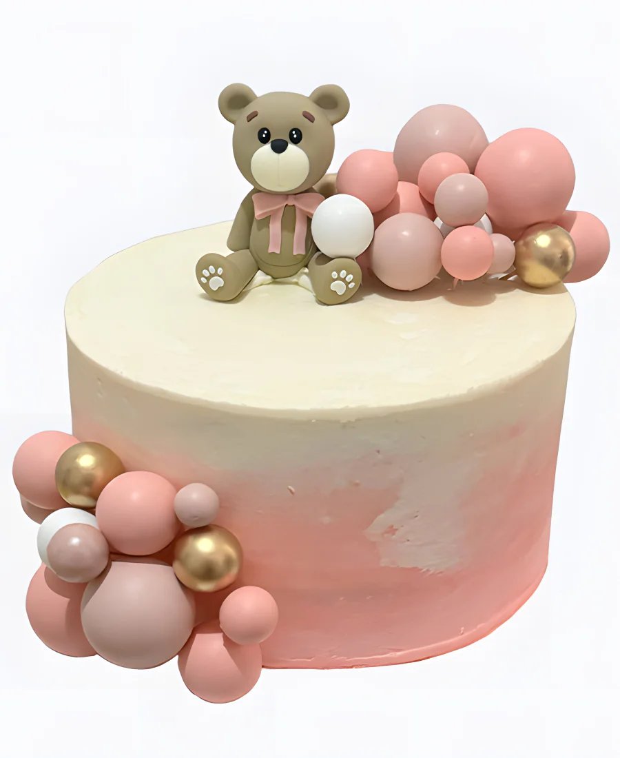 Торт Мишка и шарики Фото