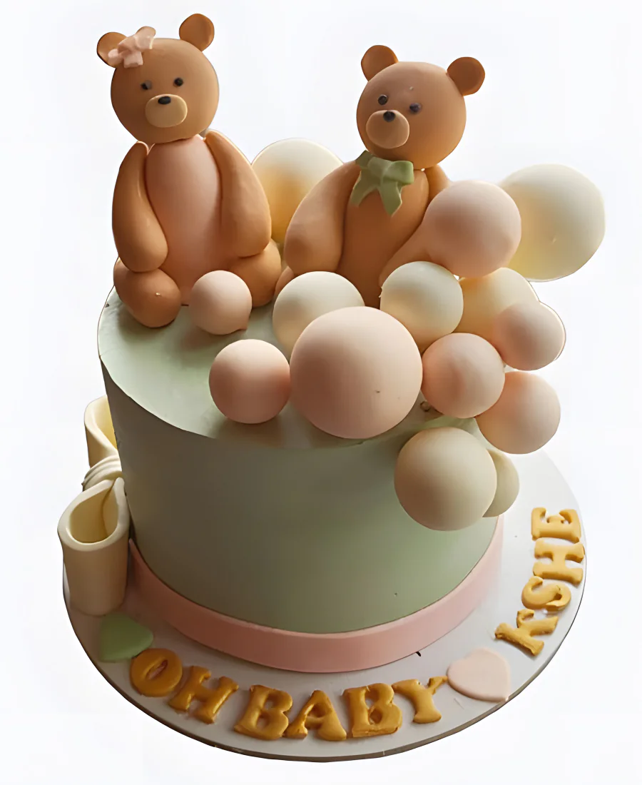 Торт Мишки и шарики Фото