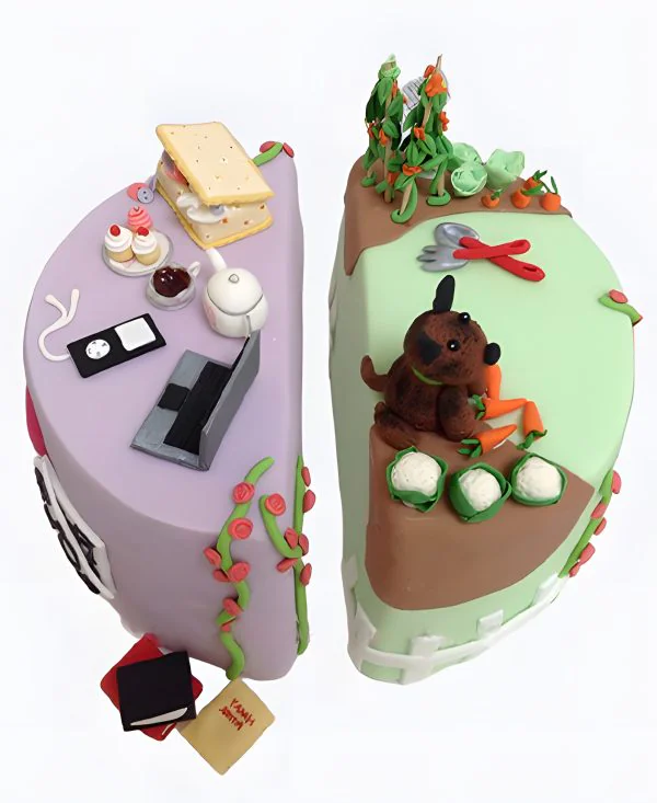 Торт Рабочий стол и грядки Фото