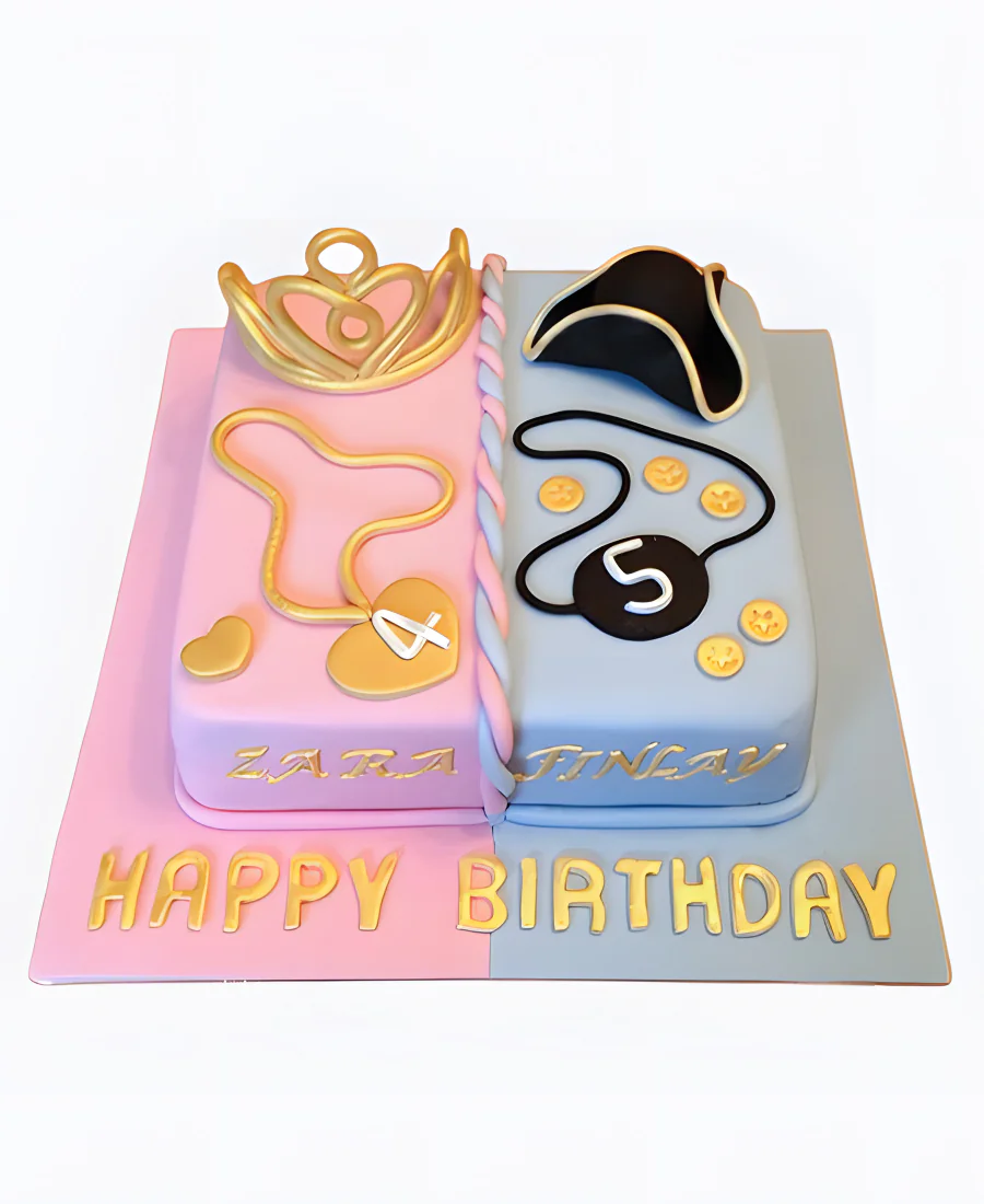 Торт Розовый трон и пиратский борт Фото