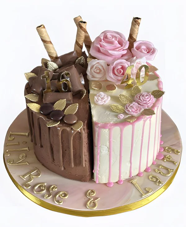 Торт Шоколадный уголок и розовый сад Фото