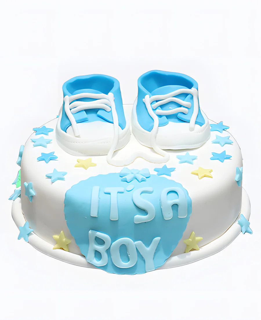 Торт голубой «Это мальчик» Фото
