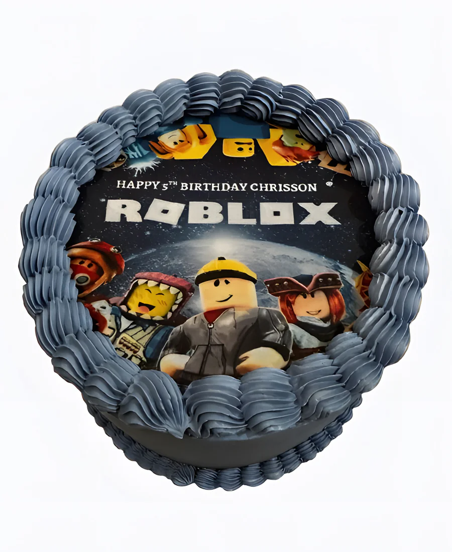 Серый торт Roblox Фото