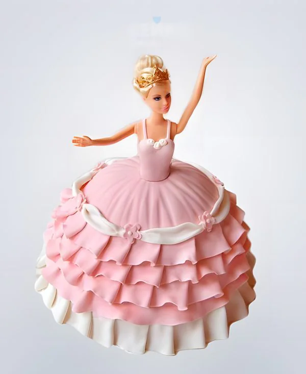 Торт Барби в розовом платье Фото